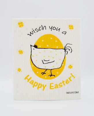 Henne Berta "Happy Easter" gelb - hiushaltsreinigung.com