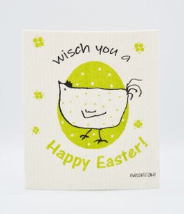 Henne Berta "Happy Easter" grün - hiushaltsreinigung.com