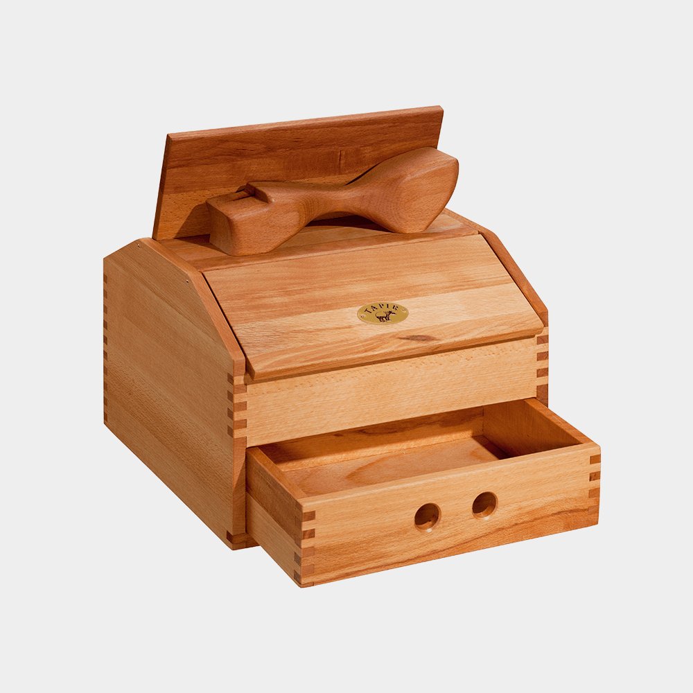 Schuhputzkiste aus geöltem Buchenholz - hiushaltsreinigung.com
