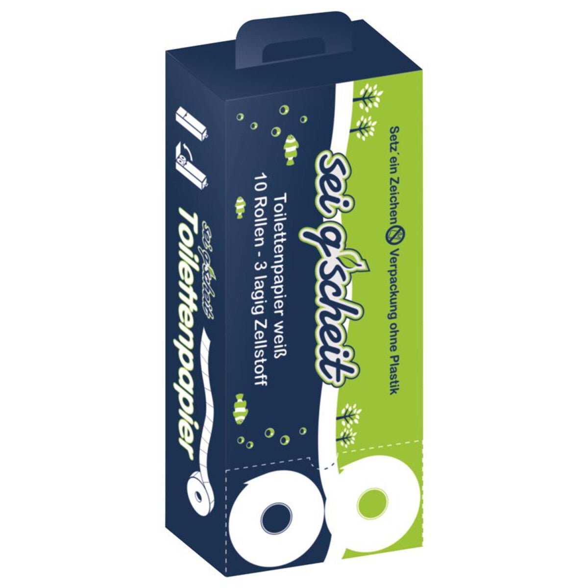 SEI GSCHEIT Toilettenpapier Zellstoff 3 - lagig 150 Blatt 10 Rollen - Flexgreen GmbH