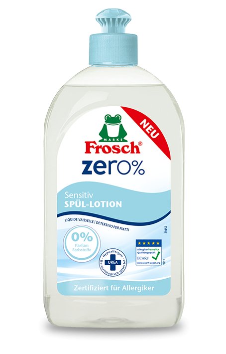 Sensitiv Spüllotion von Frosch Zero% 500ml - hiushaltsreinigung.com
