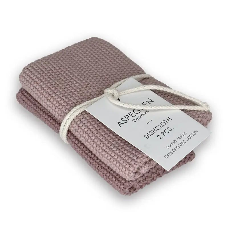 Spültuch 2er Set - Gestrickt - Solid Mauve - hiushaltsreinigung.com