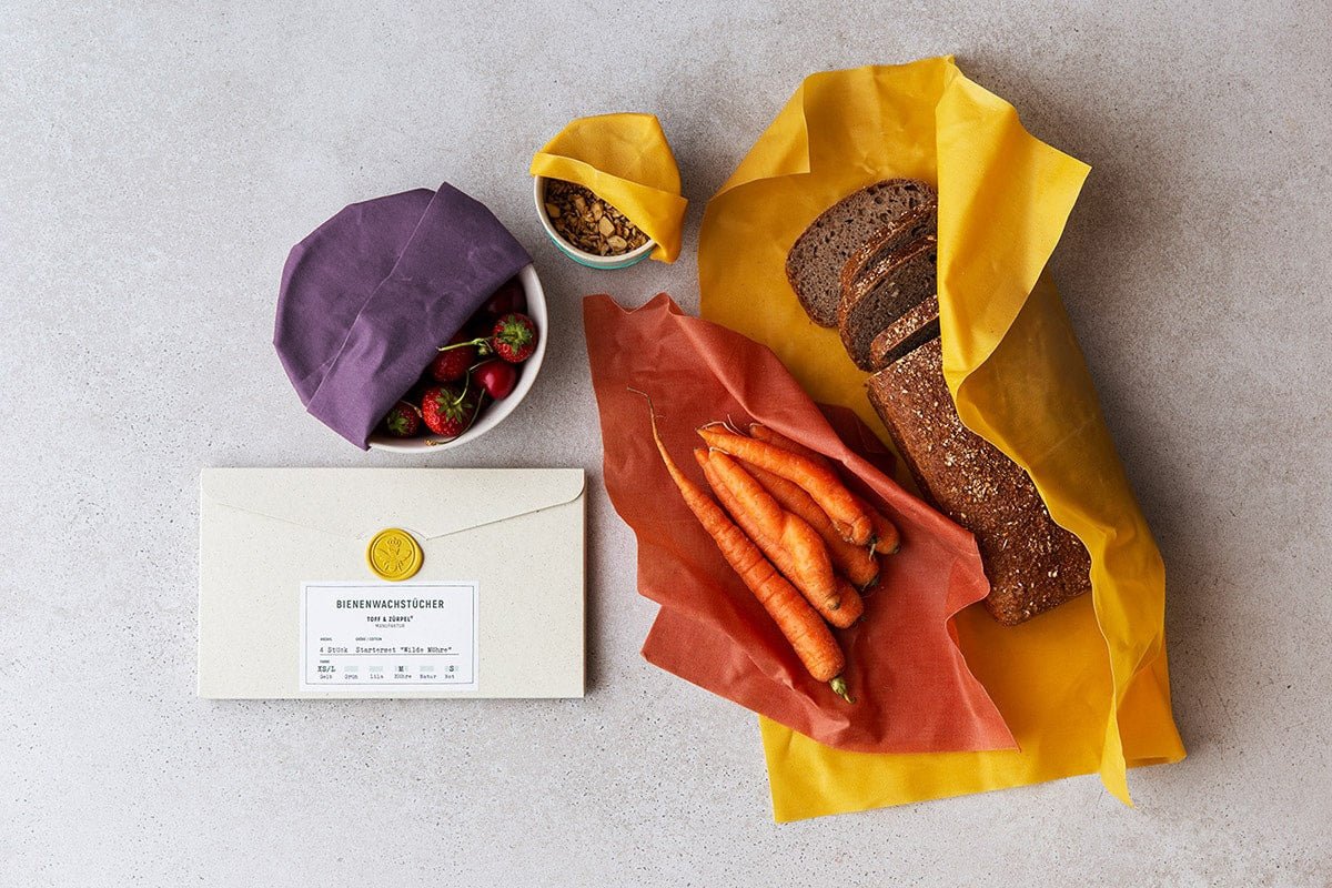 Starter Set Bienenwachstücher in 4 Größen - hiushaltsreinigung.com
