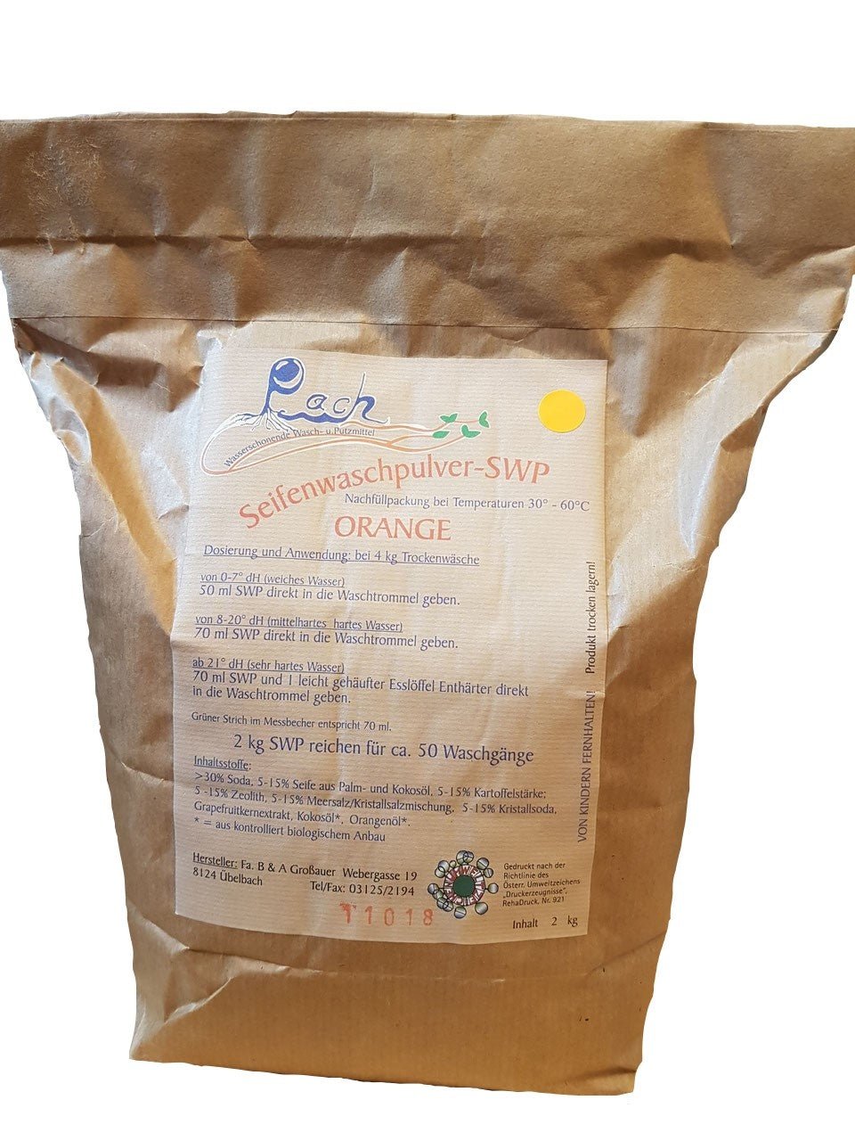 Waschpulver Orange von Pach - hiushaltsreinigung.com