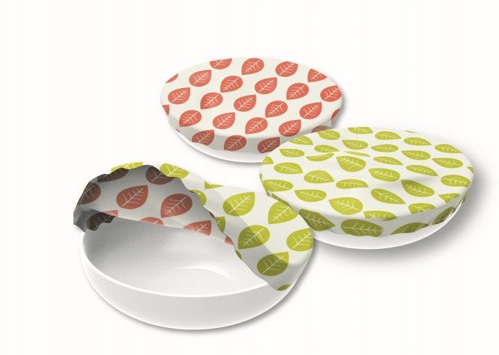 Textil Schüsselabdeckungen "Blätter" 3er Set - Flexgreen GmbH