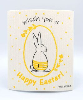 Bunny Fanny "Happy Easter" gelb - hiushaltsreinigung.com