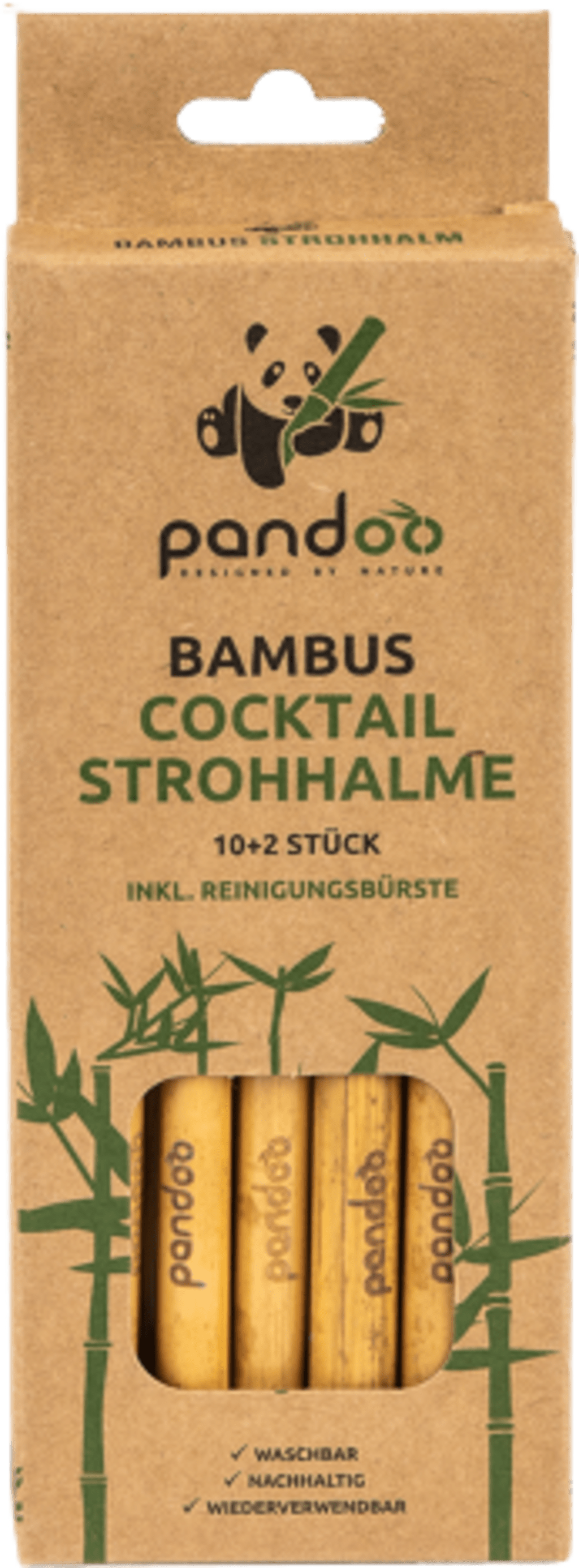 Cocktail Strohhalme aus Bambus, 12er Set inkl Reinigungsbürste - hiushaltsreinigung.com