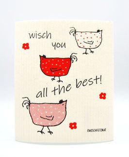 Henne Berta "All the best" rot - hiushaltsreinigung.com